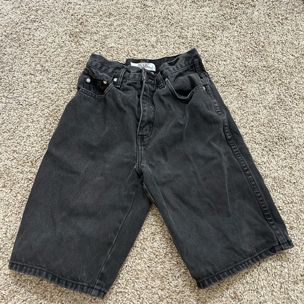 Guess Charcoal Denim Shorts Carpenter Cotton Authentic Sportswear Size 10 Boys